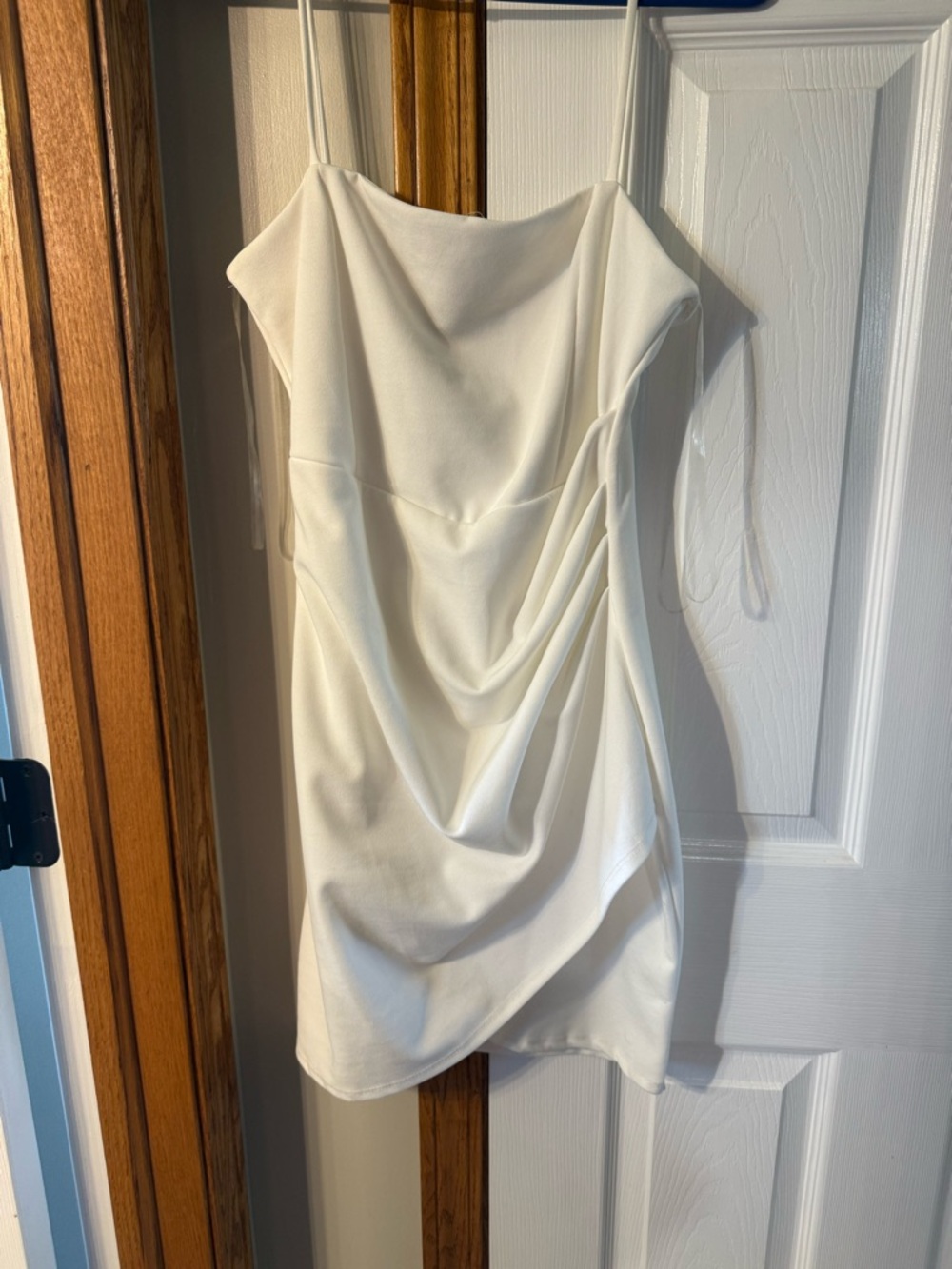 Windsor Ivory Draped Cowl Mini Dress